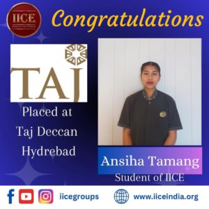 Anisha IICE Hotel Management Institute Kurseong Student got job