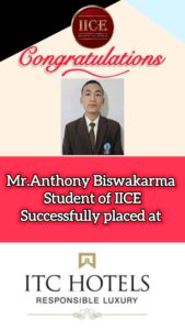 Anthony IICE Hotel Management Institute Kurseong Student got job