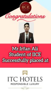 Irfan IICE Hotel Management Institute Kurseong Student got job