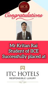 Kritan IICE Hotel Management Institute Kurseong Student got job