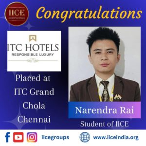 Narendra IICE Hotel Management Institute Kurseong Student got job
