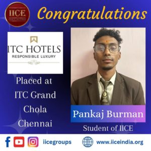 Pankaj IICE Hotel Management Institute Kurseong Student got job