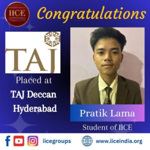 Pratik IICE Hotel Management Institute Kurseong Student got job