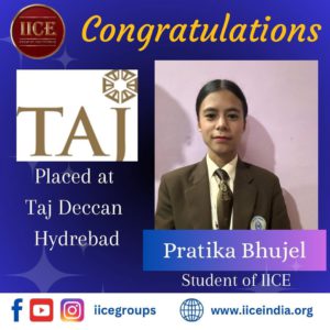 Pratika IICE Hotel Management Student Kurseong got job
