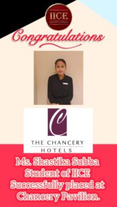 Shastika IICE Hotel Management Institute Kurseong Student got job