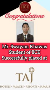 Swayam IICE Hotel Management Institute Kurseong Student got job